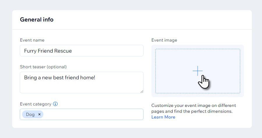 Tip de postare Wix Events cu funcții de evenimente