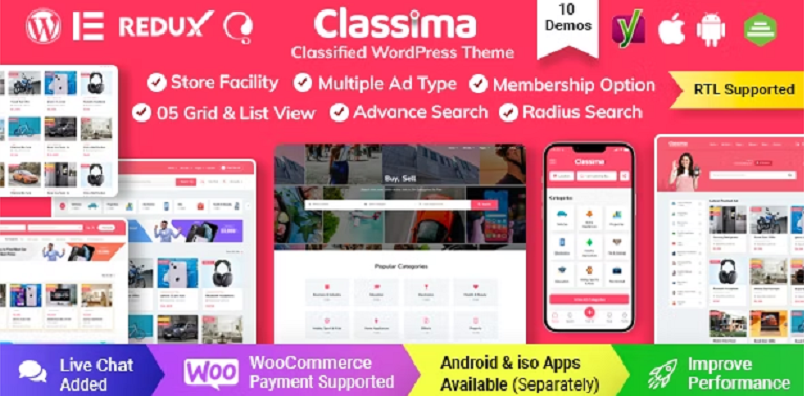 ธีม WordPress ไดเรกทอรี Classima