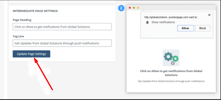 Intermediate Page Settings