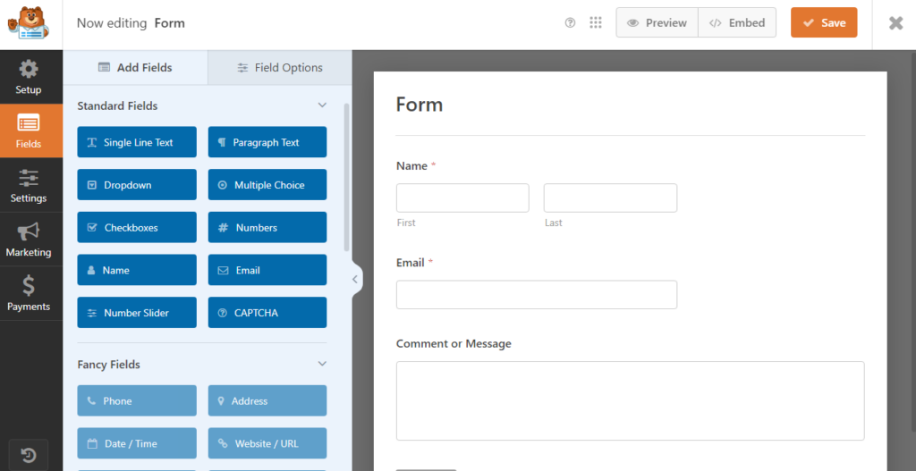 WPForms 產生器