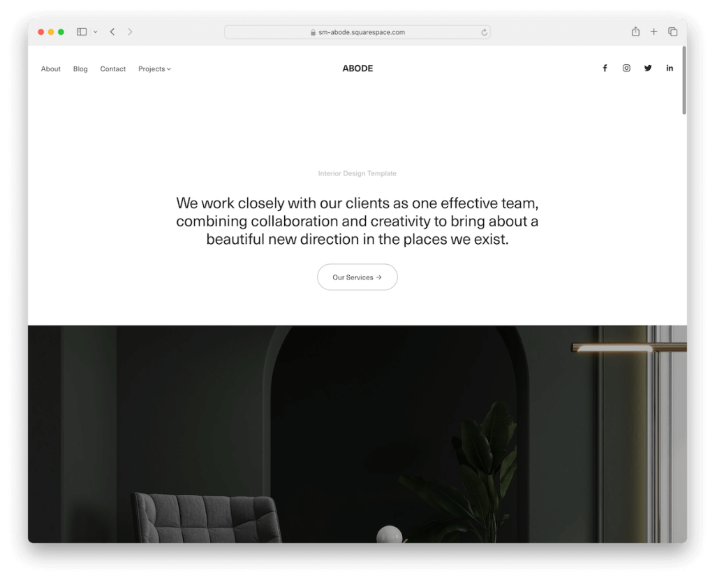 قالب مهندس معماري مسكن Squarespace