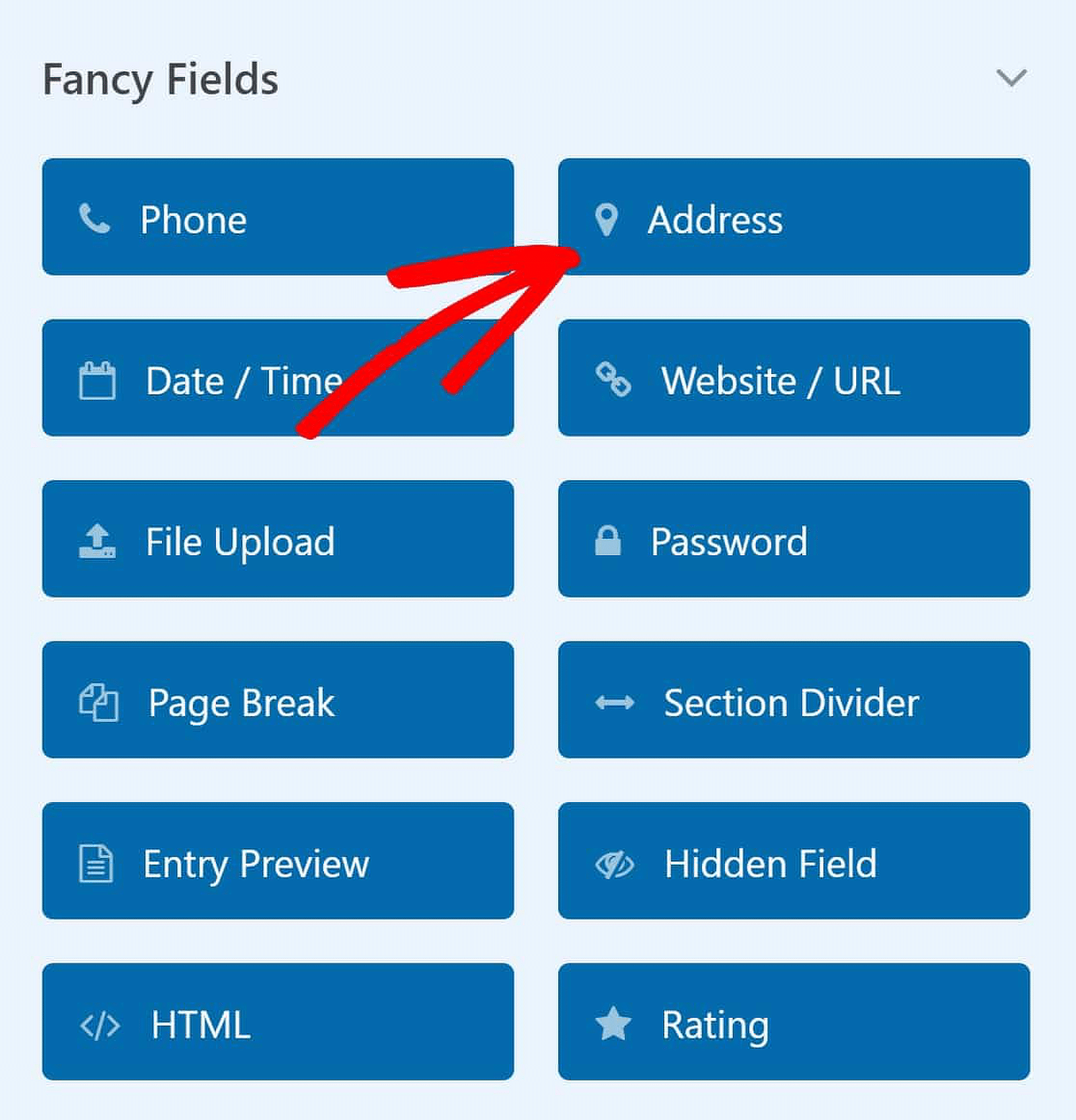 select the address field