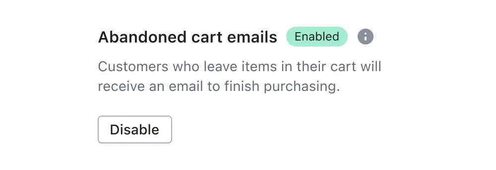 Shopify 廢棄購物車電子郵件