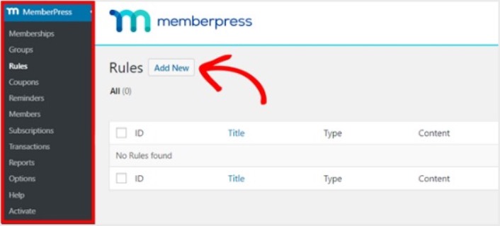 Reglas de membresía de MemberPress