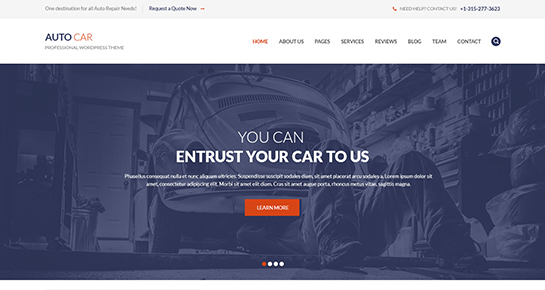 tema WordPress de reparo de carro