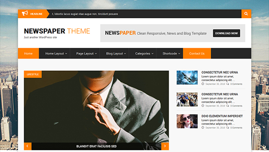 tema ziarului WordPress