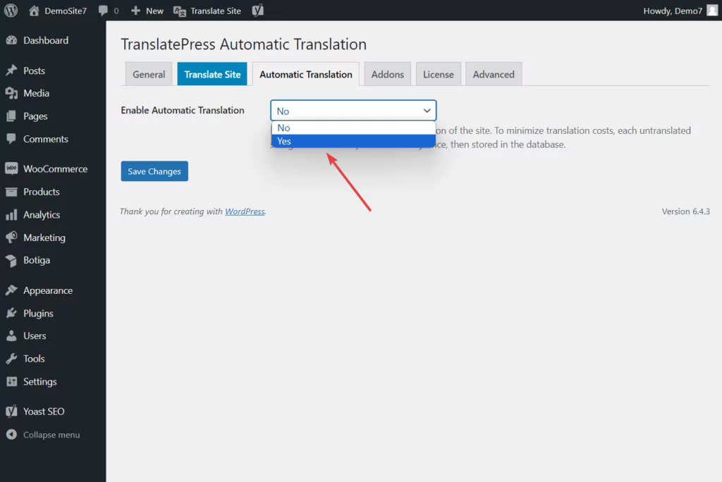 aktifkan editor terjemahan Translatepress