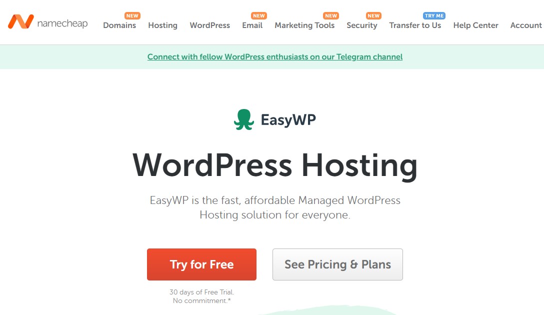 Hosting WordPress Namecheap