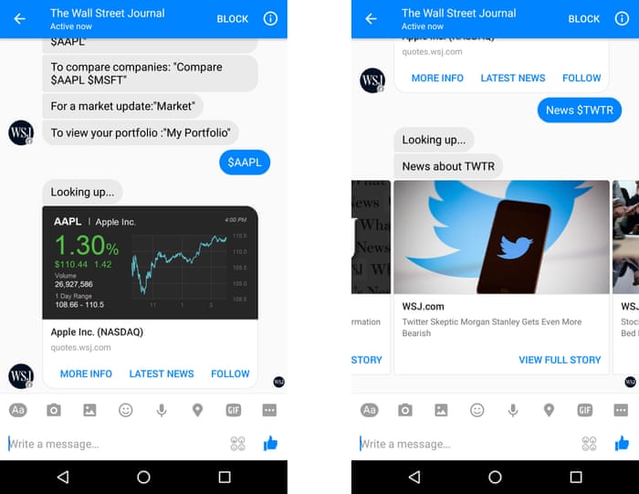 ภาพประกอบของ Wall Street Journal Chatbot