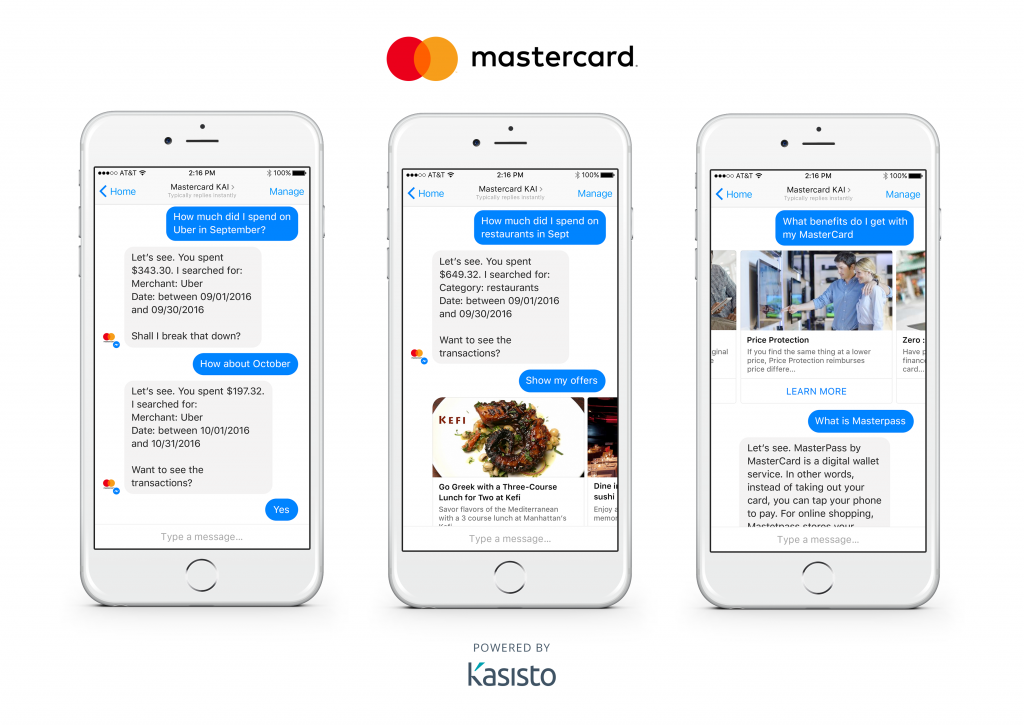 O ilustrație pentru chatbot-ul Mastercard