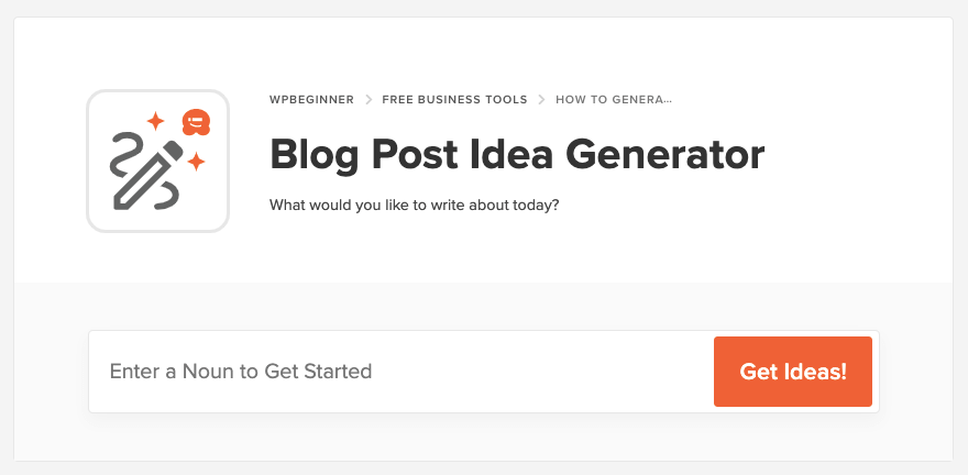 Generatore di idee per post di blog