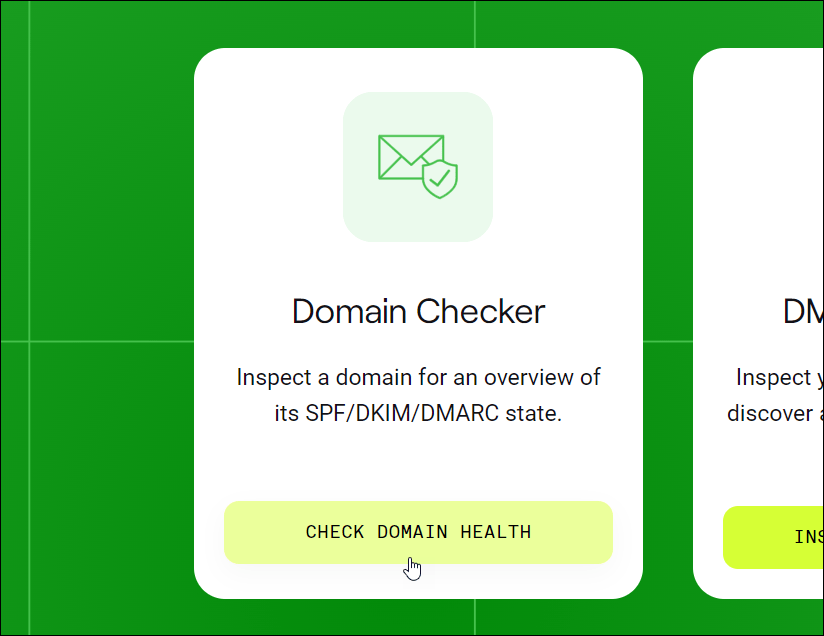 Herramientas gratuitas de dmarcian.com - Comprobador de dominios