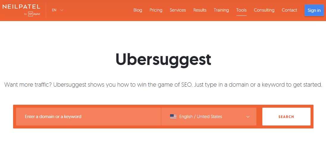 Ubersuggest – ทางเลือก Ahrefs ที่ดีที่สุดสำหรับการวิจัยคำหลัก