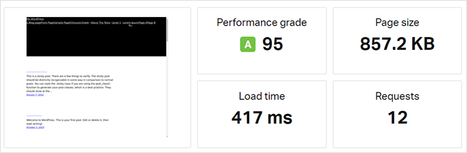 Test szybkości SiteGround Pingdom