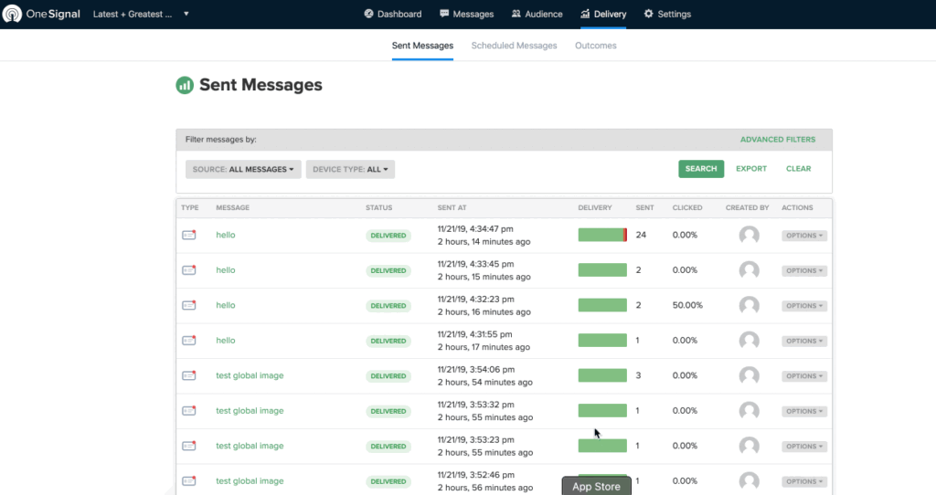 onesignal analytics tracking