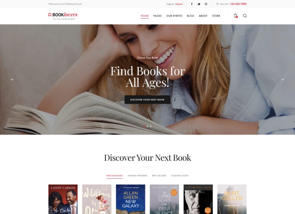 Booklovers - 出版社和書店 WordPress 主題 + RTL 