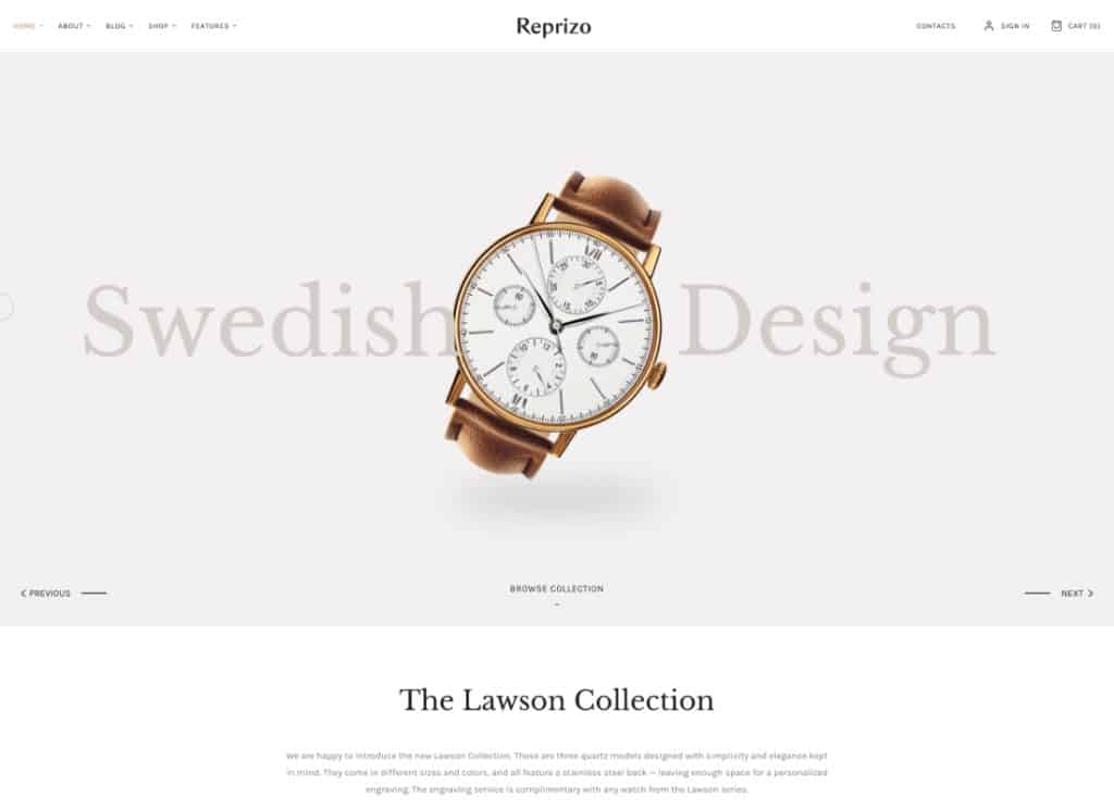 Reprizo – Thème WordPress pour boutique de bijoux et de montres 