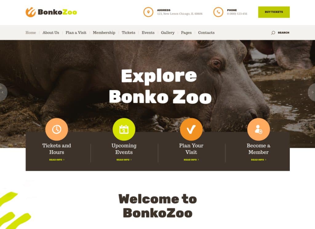 Bonko - サファリと動物園の WordPress テーマ 