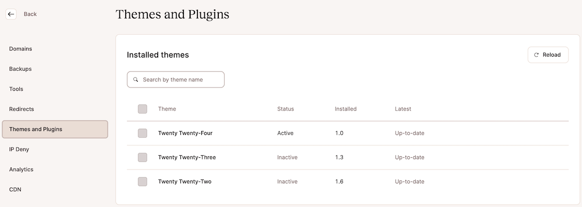 Teme și plugin-uri Kinsta