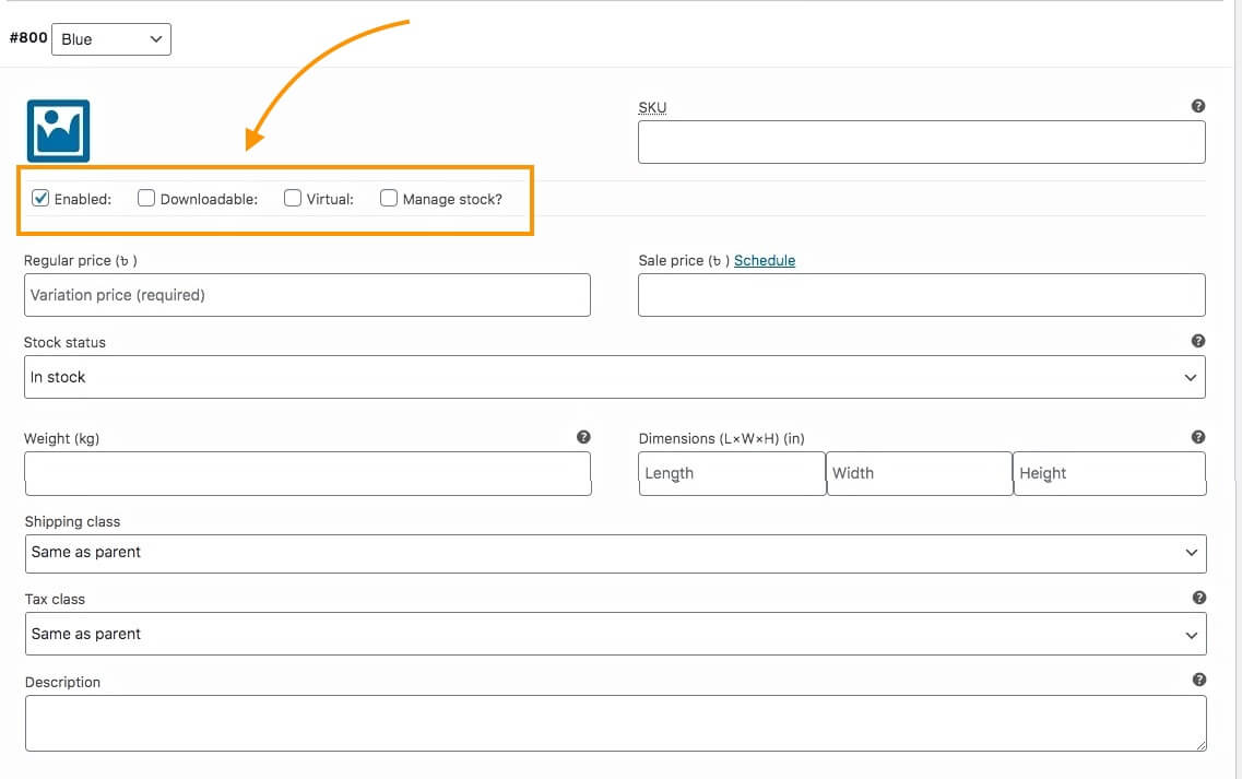 Opzioni prodotto: per prodotto variabile WooCommerce