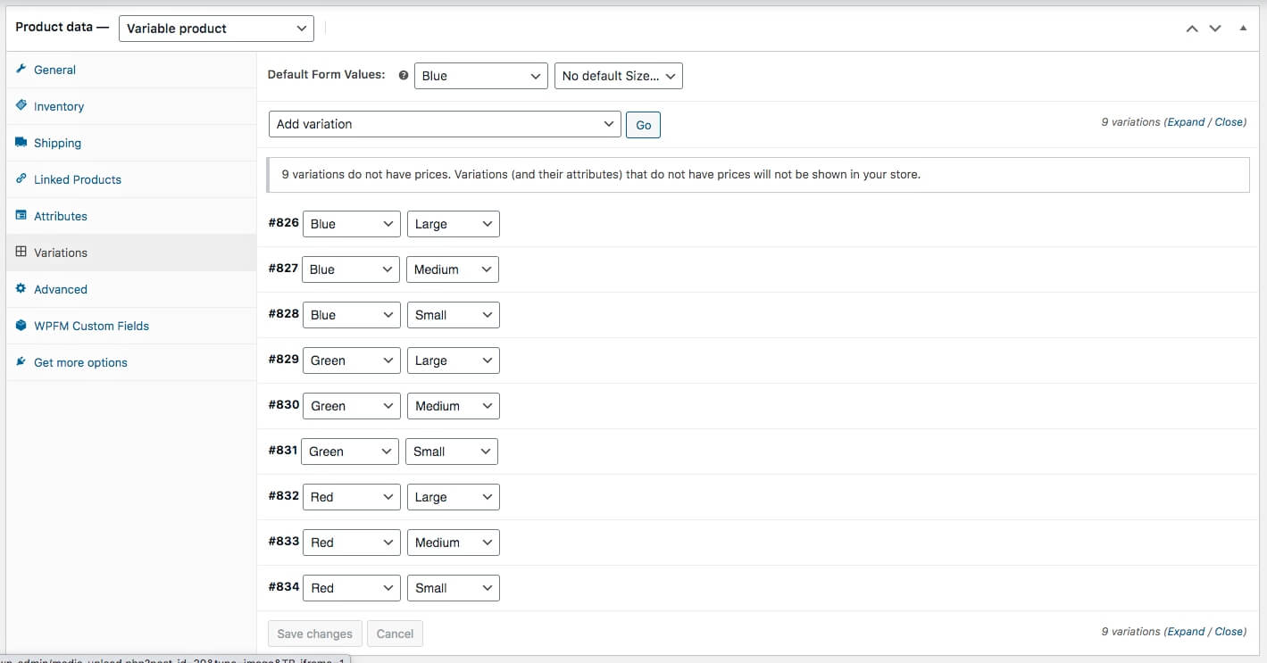 Generate-variants-Generate-variants-added multiple – für WooCommerce Variable Product