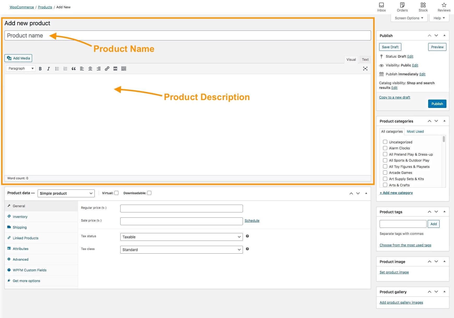 Nazwa i opis produktu — dla produktu zmiennego WooCommerce