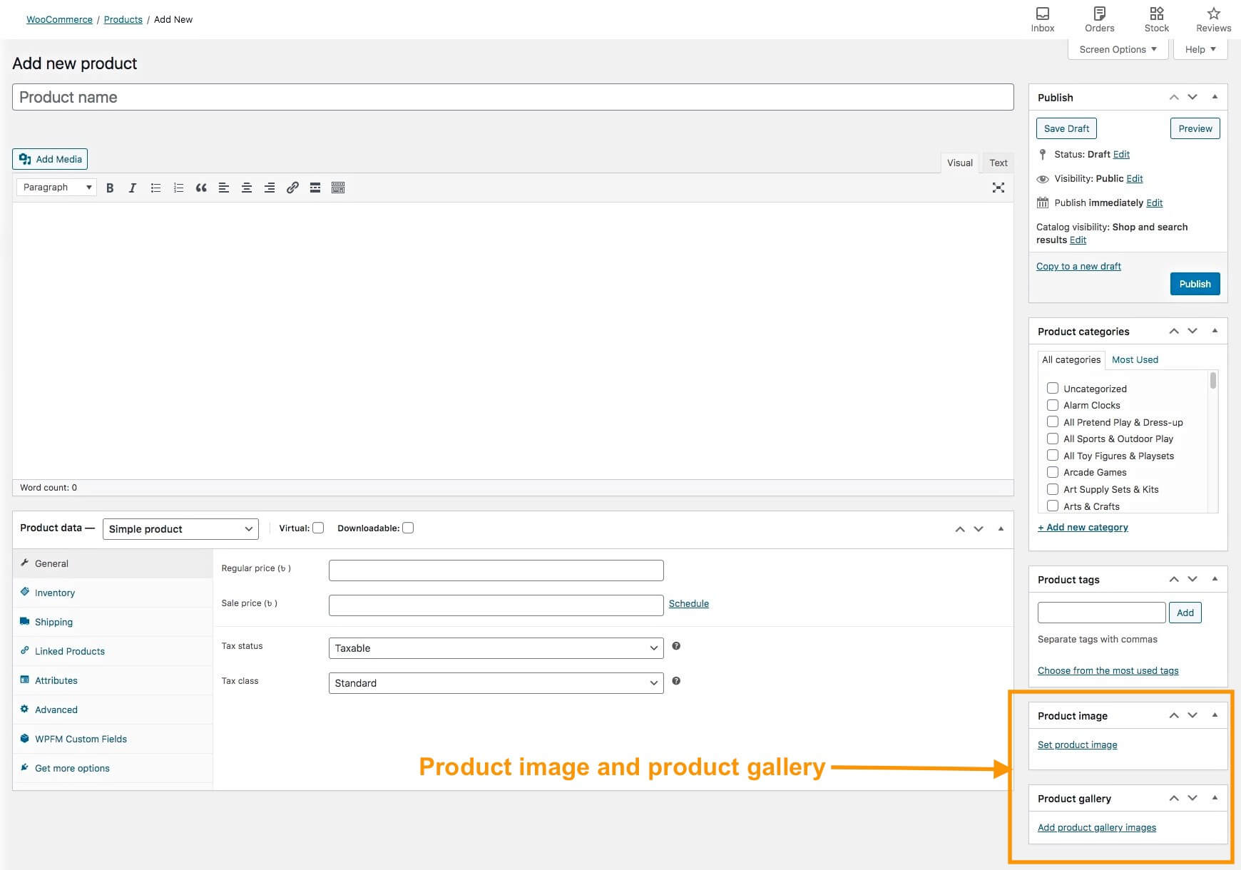 Imaginea produsului și Galeria de produse - WooCommerce Variable Product