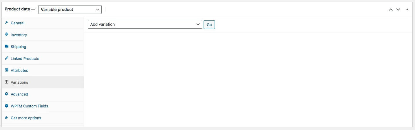 Tambahkan variasi - untuk Produk Variabel WooCommerce