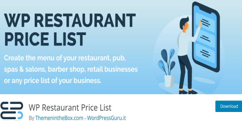 WP-Restaurant-Prețuri-Lista-Cel mai bun-gratuit-WordPress-Restaurant-Reservare-Plugin