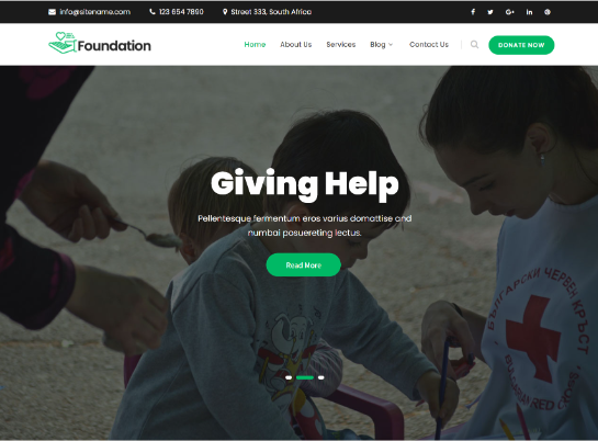 Thème WordPress de la Fondation caritative