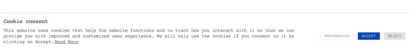 Exemplo de consentimento de cookie