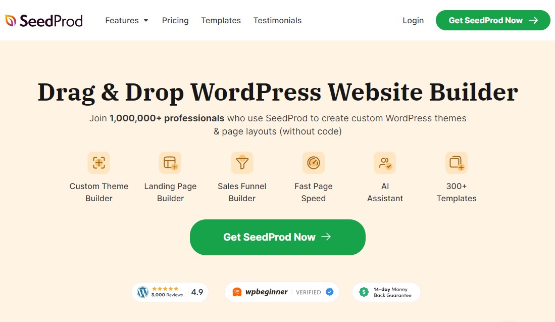 SeedProd - أفضل منشئ مواقع WordPress بالسحب والإسقاط