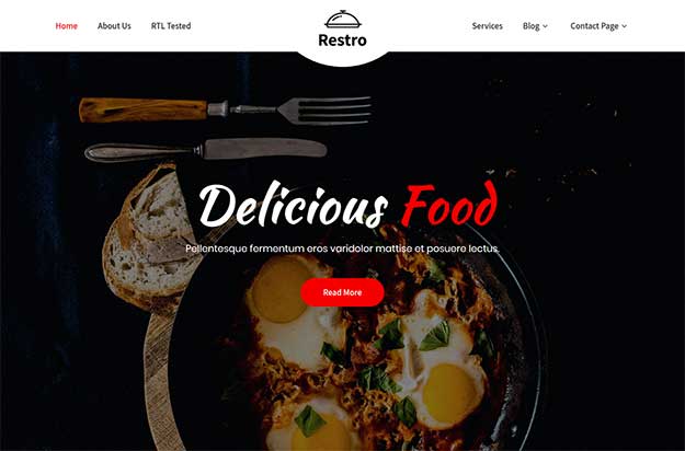 tema WordPress de café e restaurante