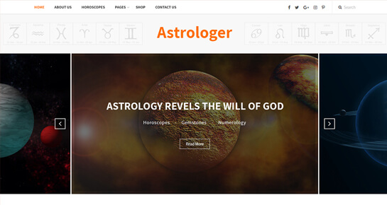 Thème Wordpress d'astrologie