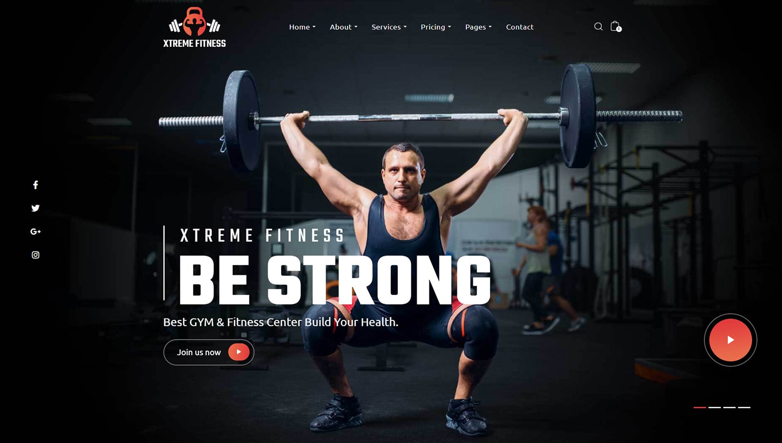 Xtreme Fitness 的图，这是一款针对健身房的引人入胜的 WordPress 解决方案，具有多语言支持。