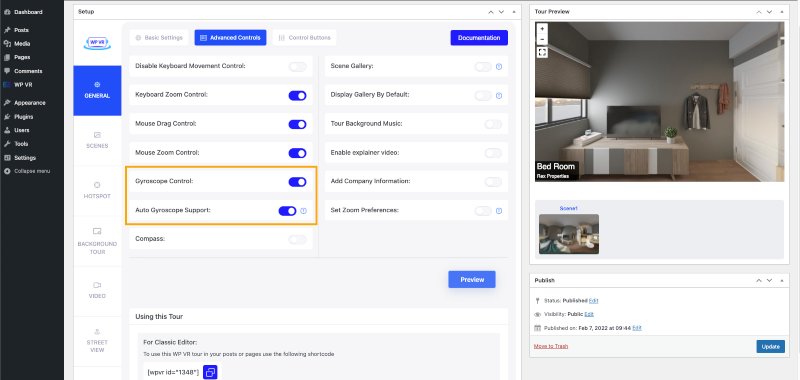 Soporte de giroscopio: dispositivo móvil de recorrido virtual