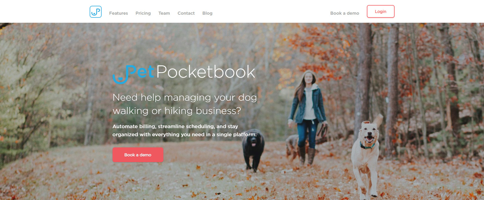 Vue de PetPocketbook, l'une des meilleures options logicielles de soins pour animaux de compagnie pour les promeneurs d'animaux.