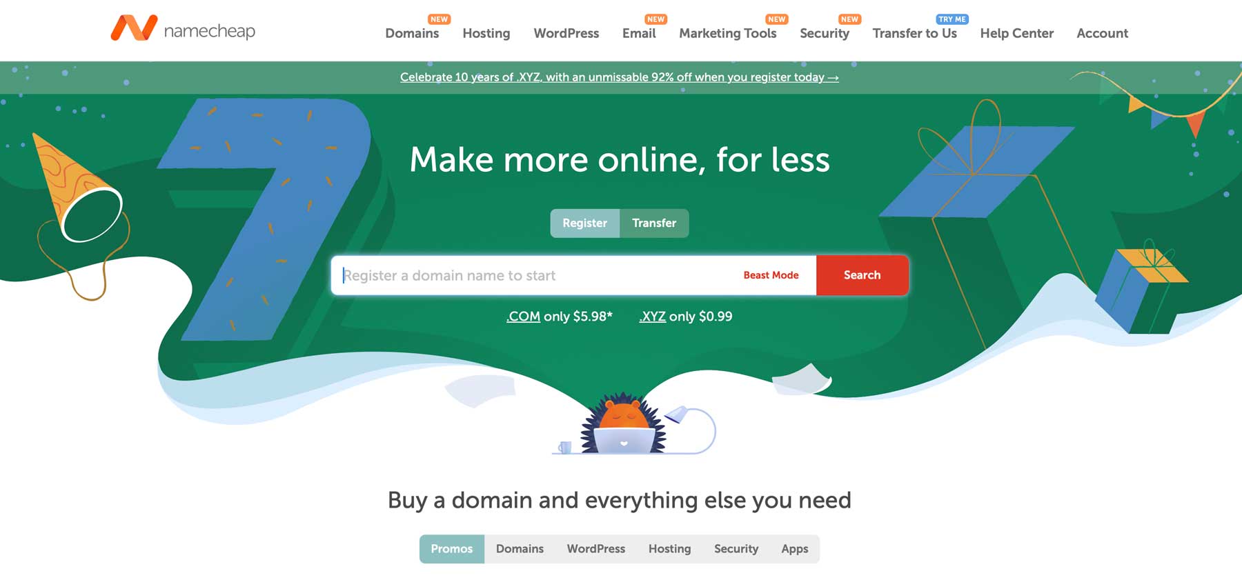 Registrador de dominios Namecheap