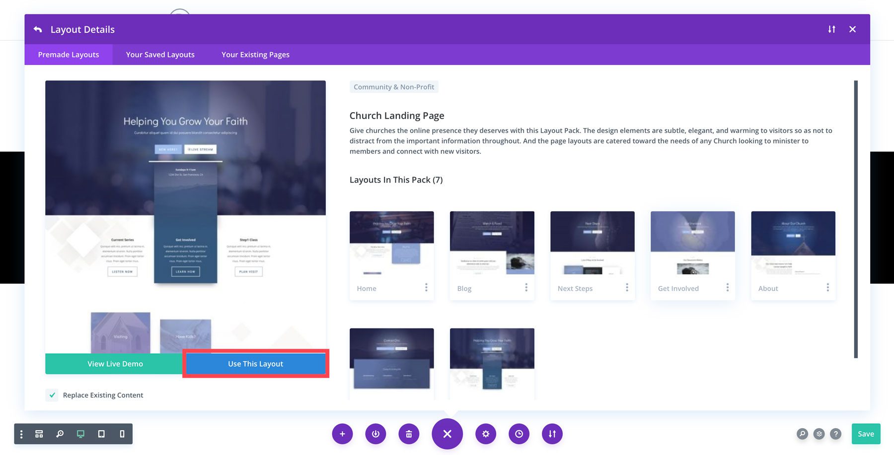 utiliser une mise en page Divi