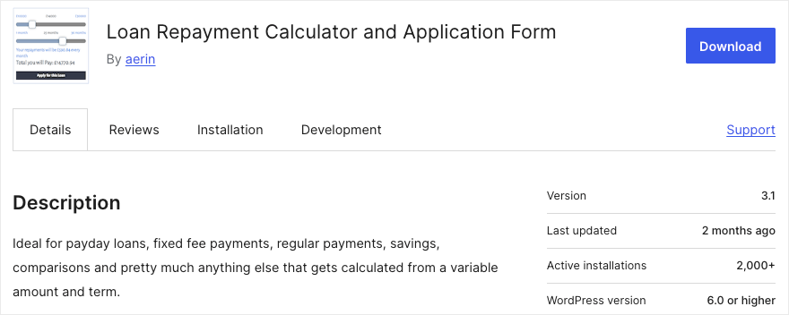 Calculateur de remboursement de prêt