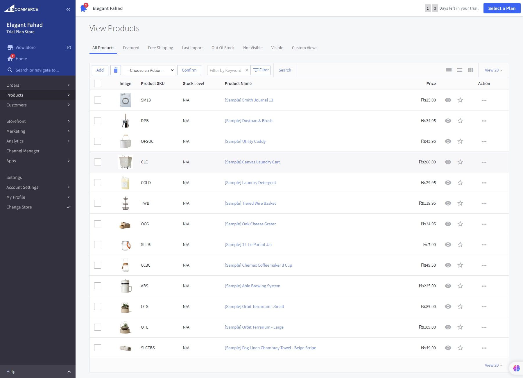 sistema de stock bigcommerce