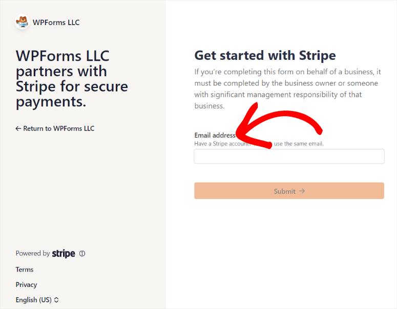 wpforms login to stripe