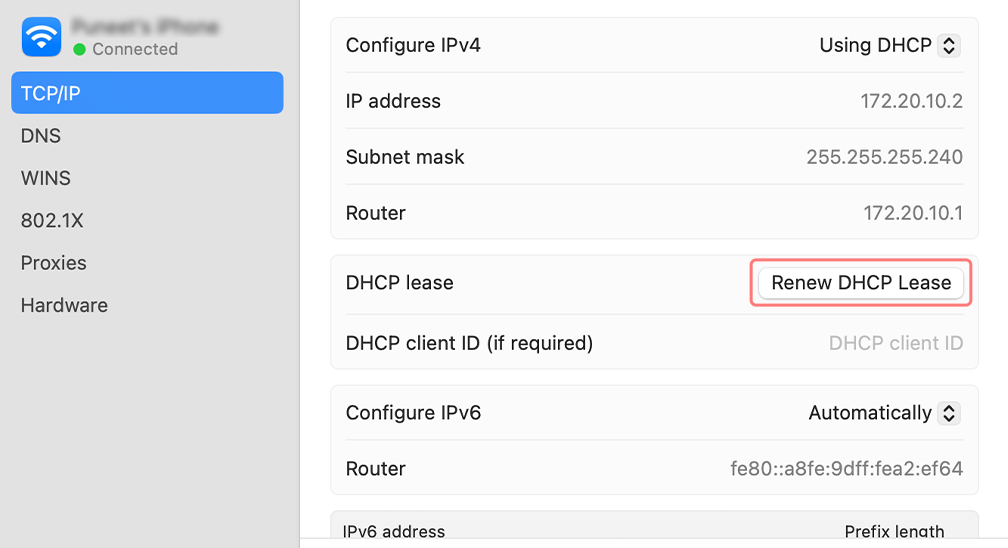 Renew DHCP Lease in MacOS