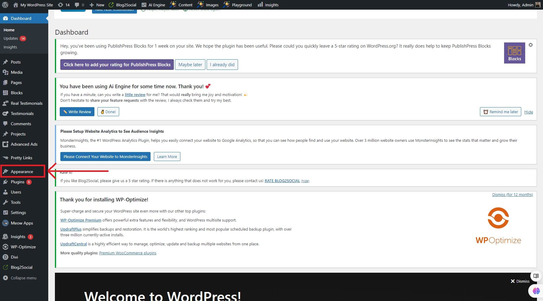 Aspetto del tema WordPress