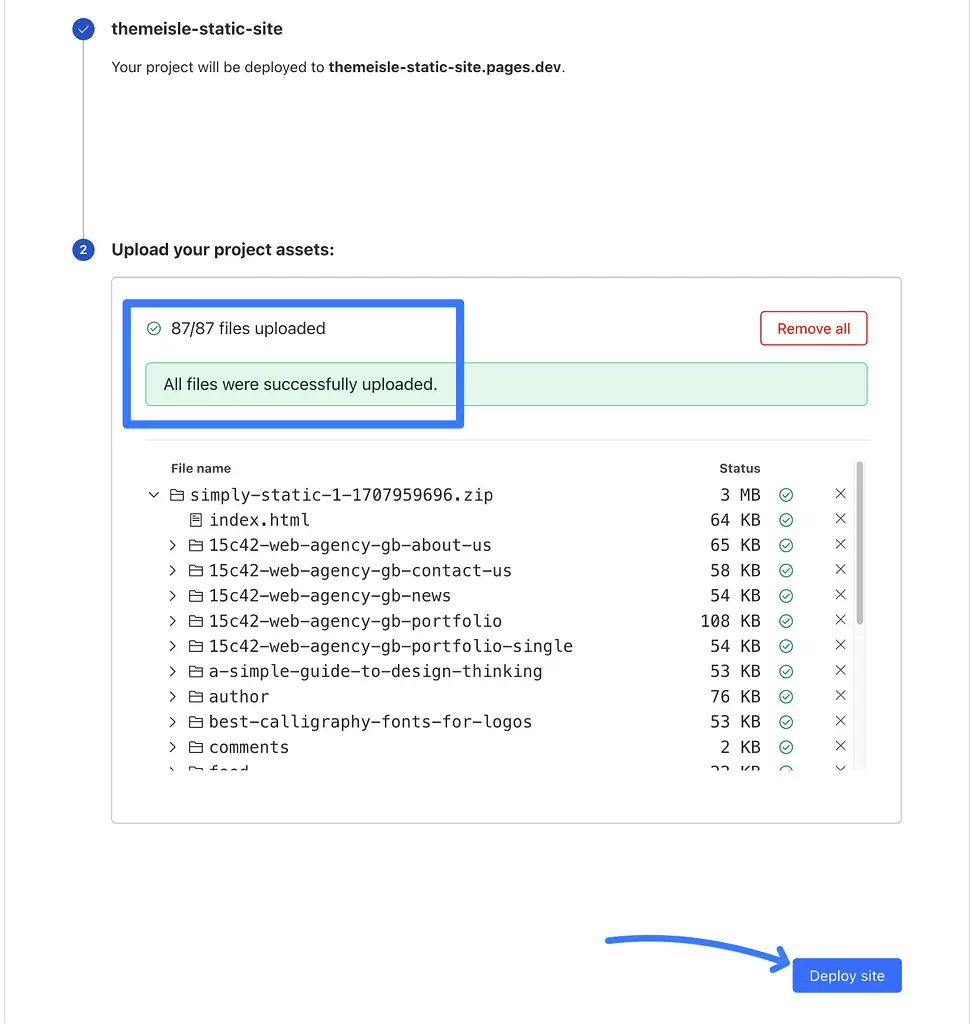 Terminez le processus de téléchargement complet