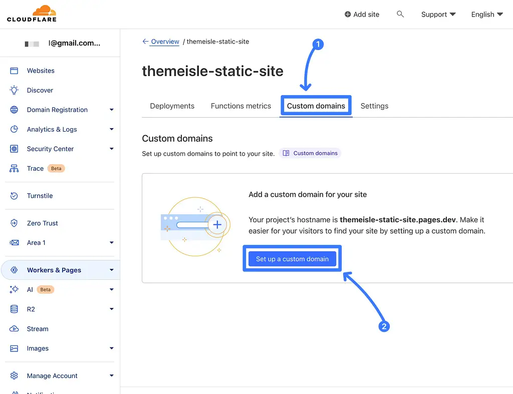 Configurez votre nom de domaine personnalisé