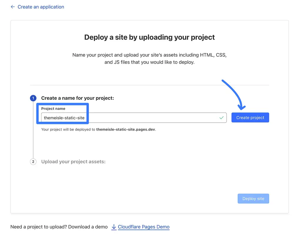 Créer un nouveau projet Cloudflare Pages