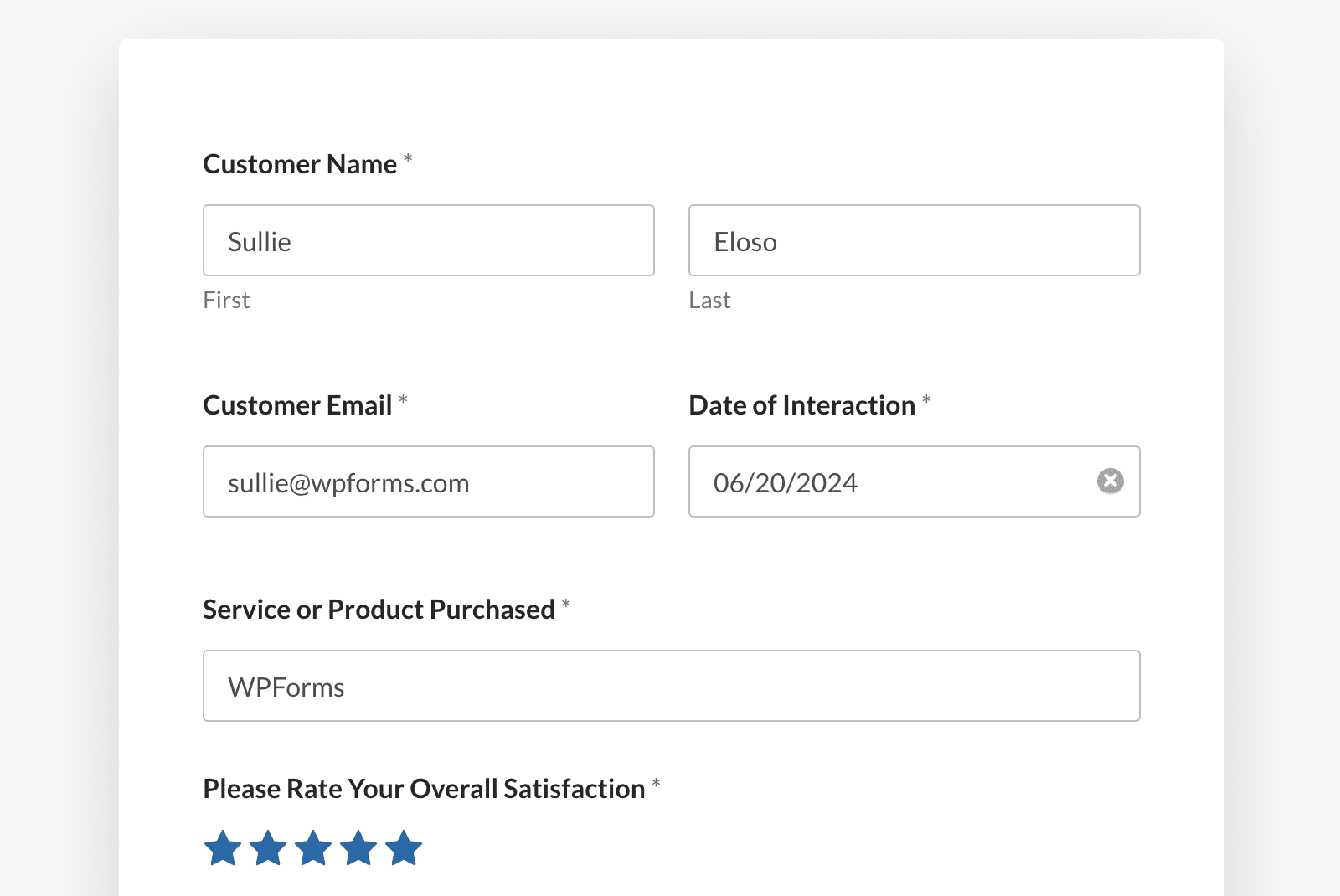 A CSAT survey form