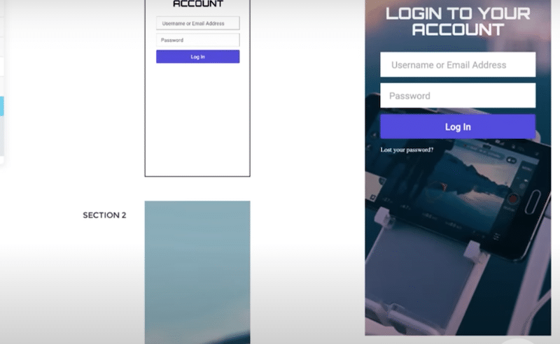 Exemplo de plano de fundo em um formulário de login - Fonte: Imagify