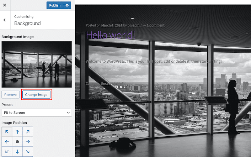 การเพิ่มภาพพื้นหลังใหม่บน WordPress - ที่มา: ผู้ดูแลระบบ WordPress